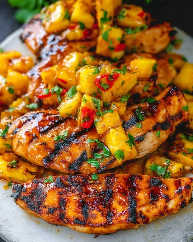 Grilled Mango Pineapple Chicken