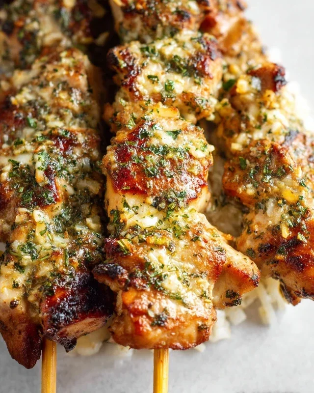 Ranch Garlic Parmesan Chicken Skewers