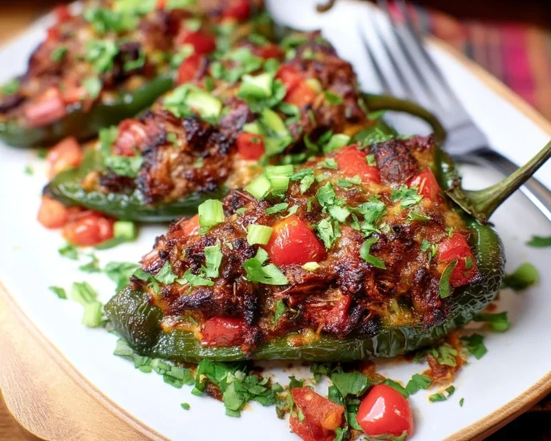 Brisket Stuffed Poblano Peppers