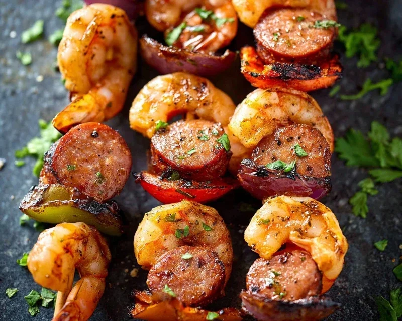 Sausage and Shrimp Kabobs