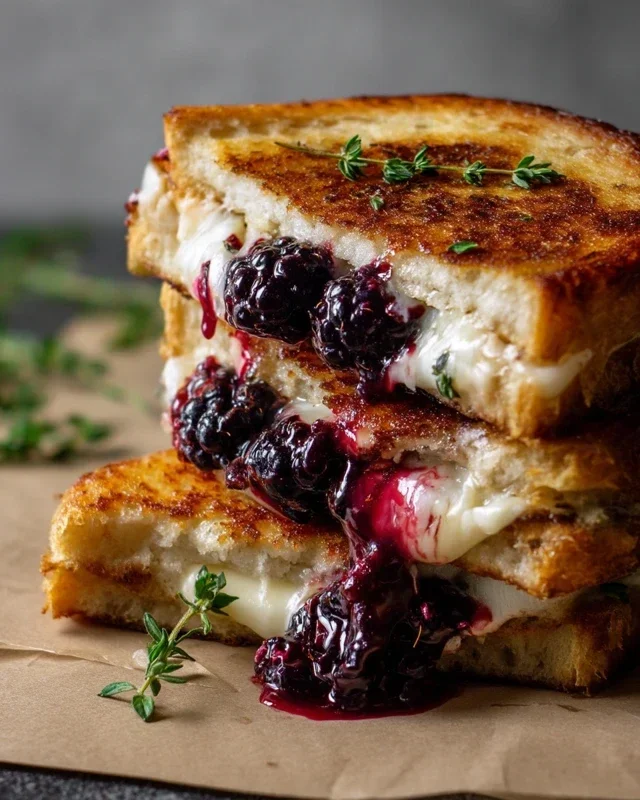 Blackberry Balsamic and Brie Grilled Cheese
