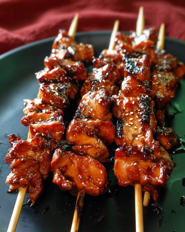 Sticky Bourbon Extract Extract Chicken Skewers