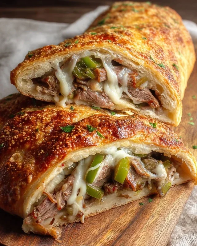 Philly Cheesesteak Stromboli