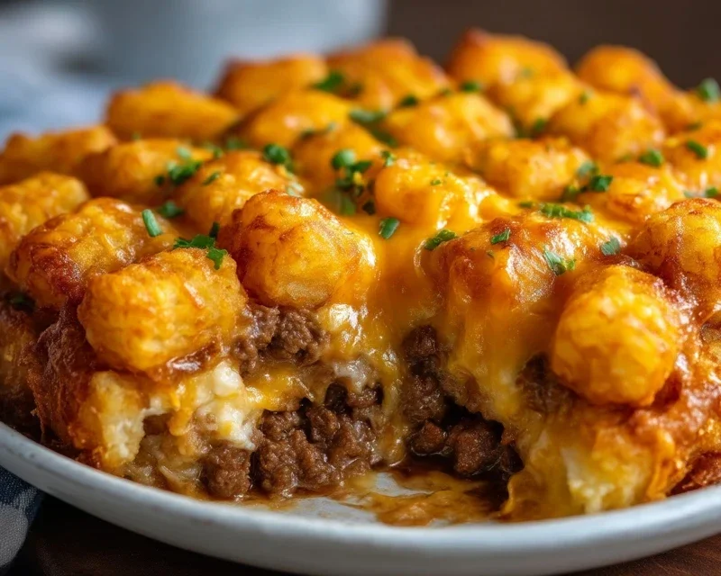 Tater Tot Casserole with Ground Beef