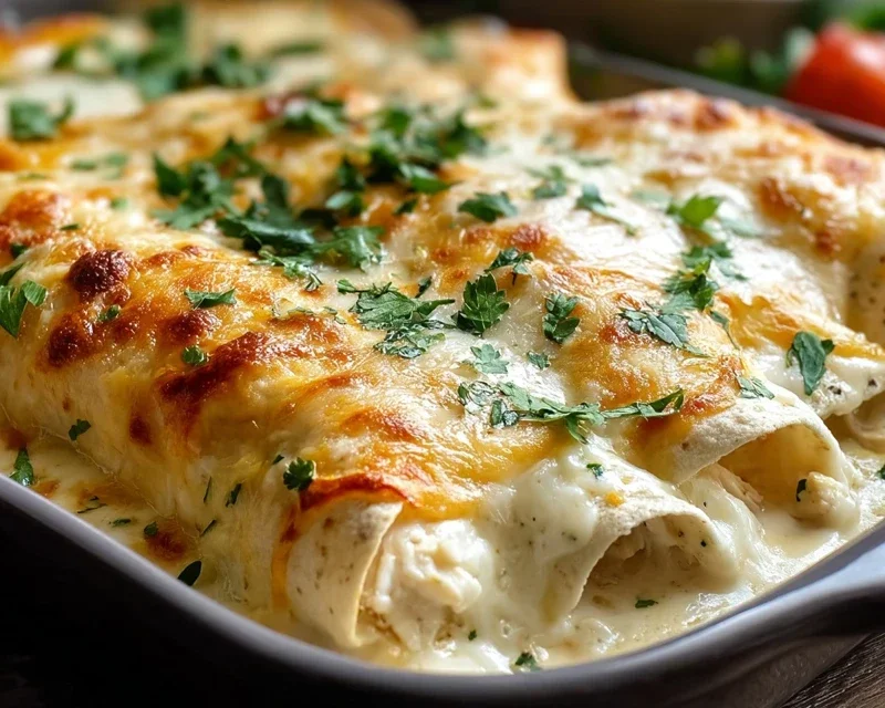 Creamy White Chicken Enchiladas