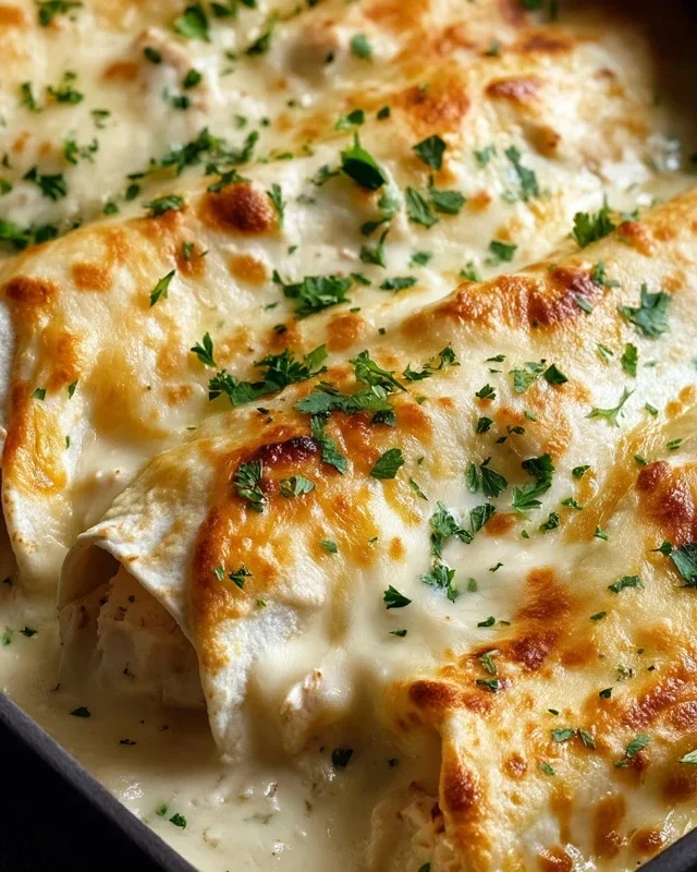 Creamy White Chicken Enchiladas