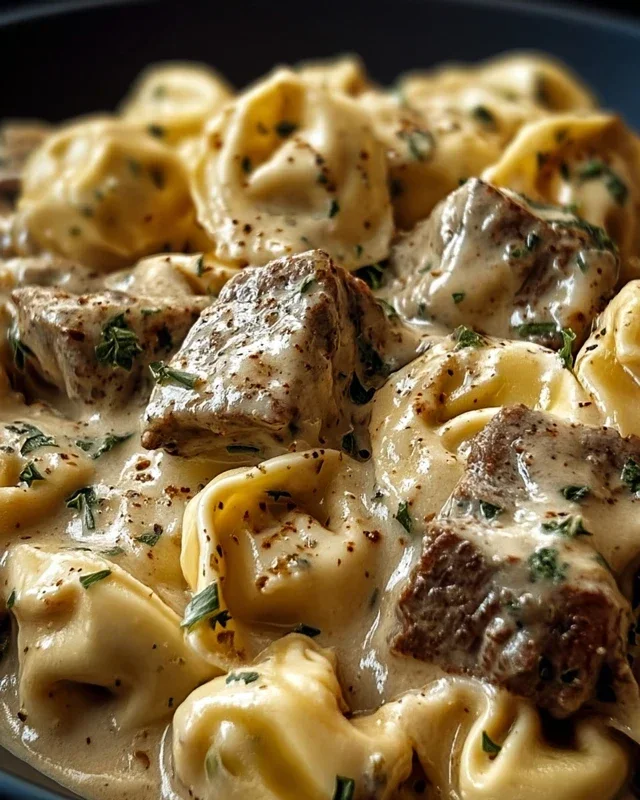 Cracked Garlic Steak Tortellini in Creamhouse Sauce Bliss