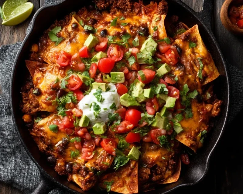 Beef Skillet Enchiladas