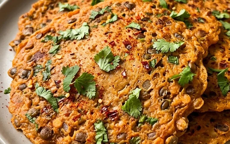 Masoor Dal Chilla | Savory Red Lentil Pancakes