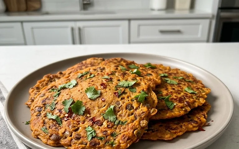 Masoor Dal Chilla | Savory Red Lentil Pancakes