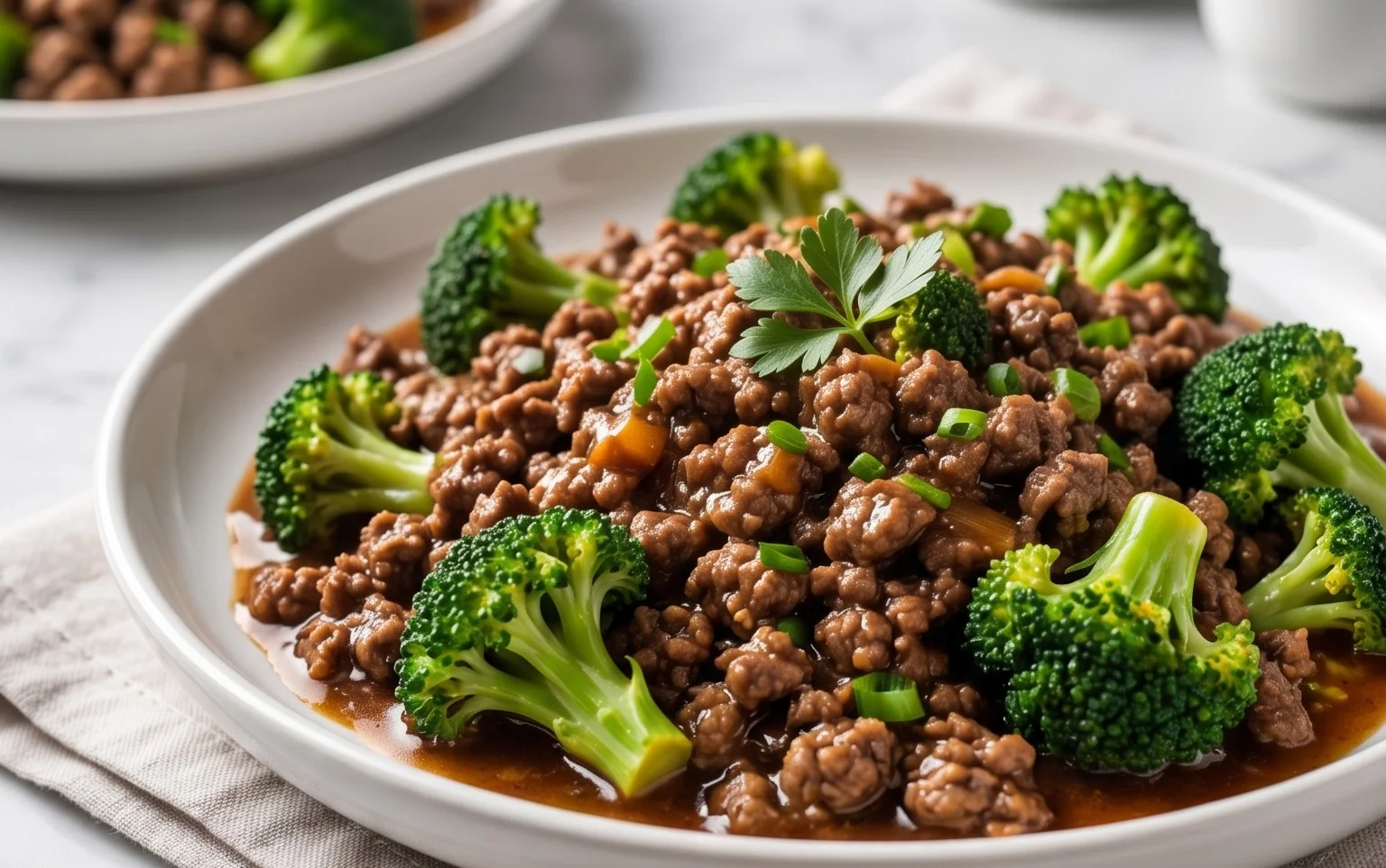 Ground Beef and Broccoli