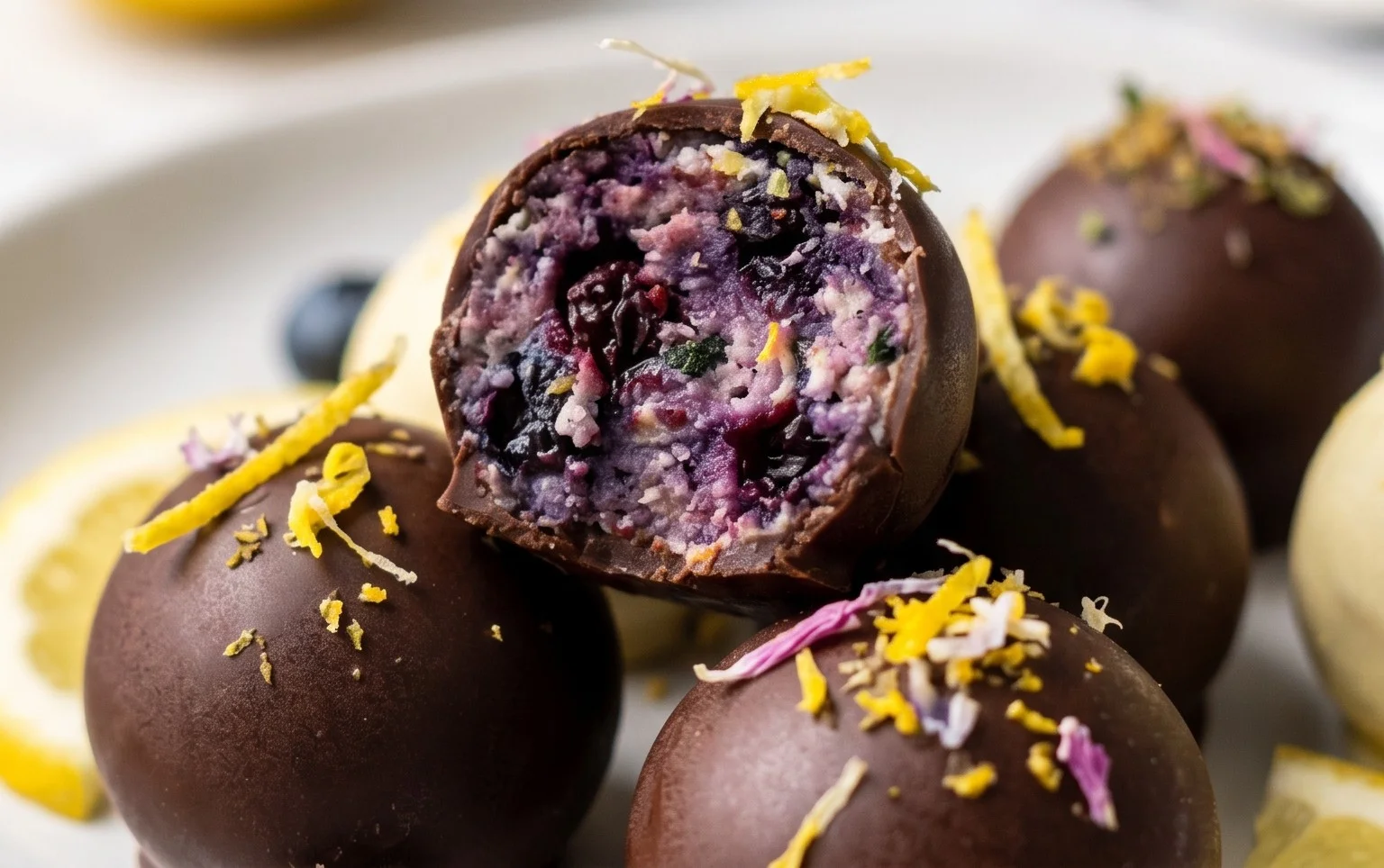 LEMON BLUEBERRY TRUFFLES 