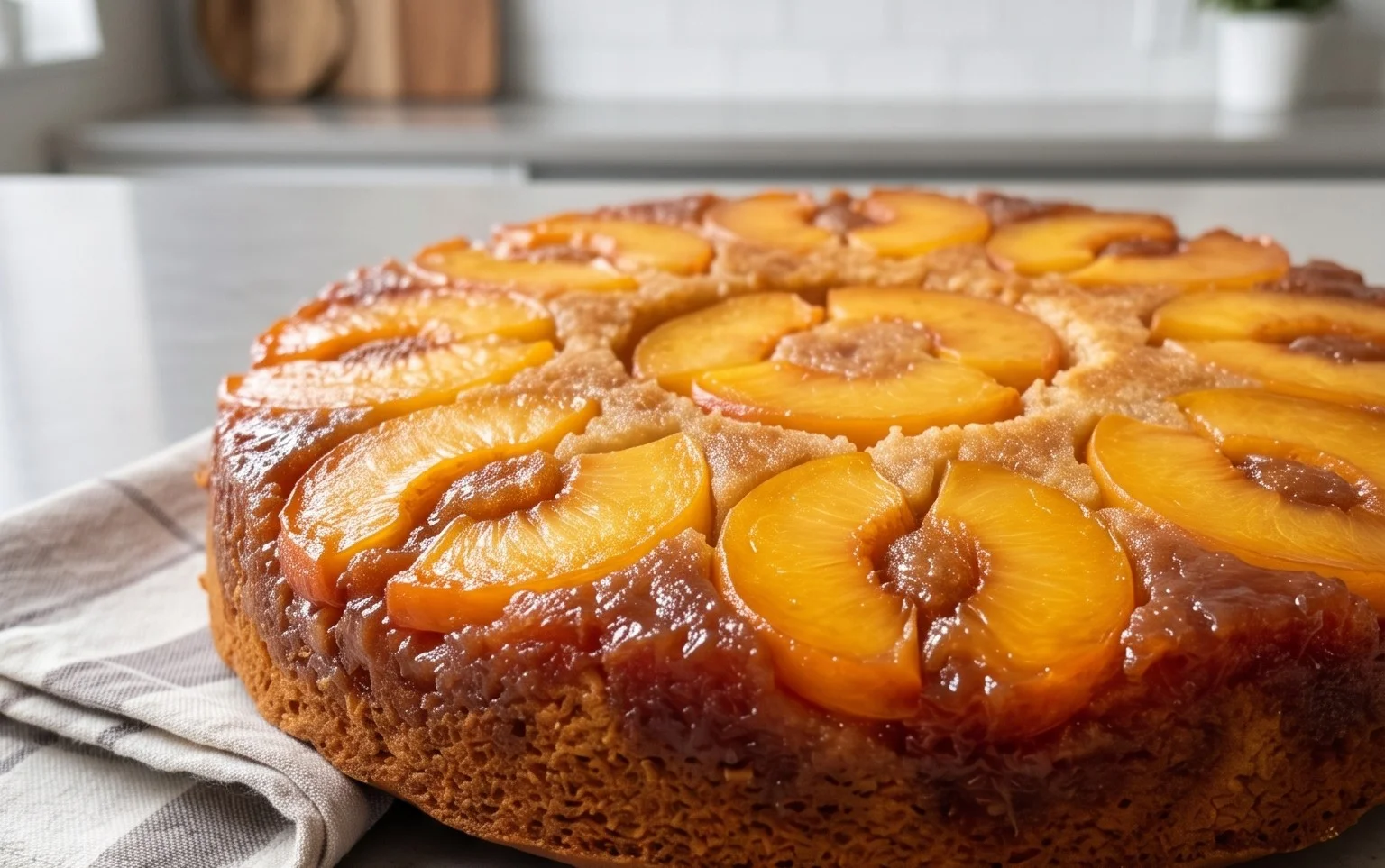 Peach Upside-Down Cake Recipe