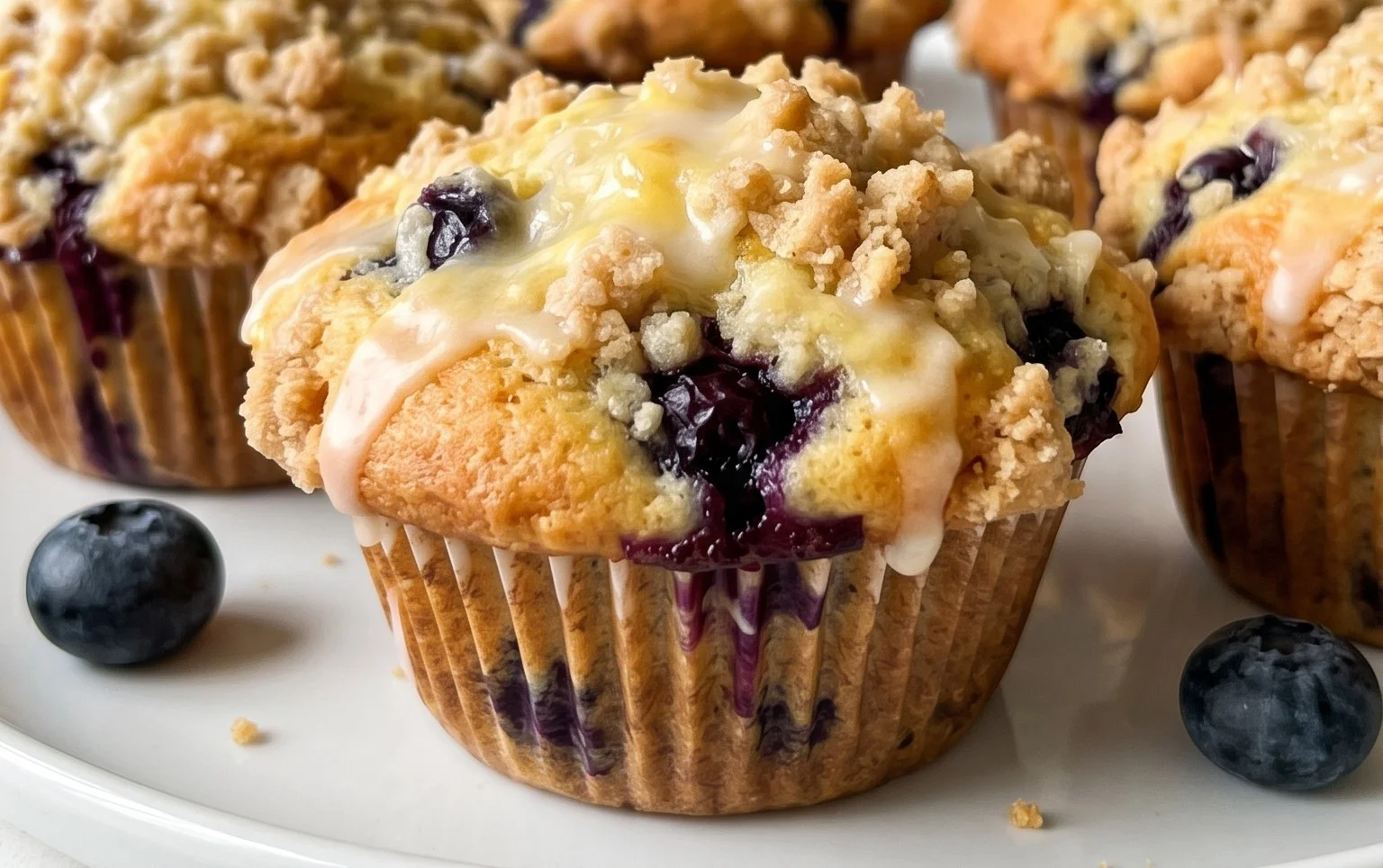 Lemon Blueberry Streusel Muffins