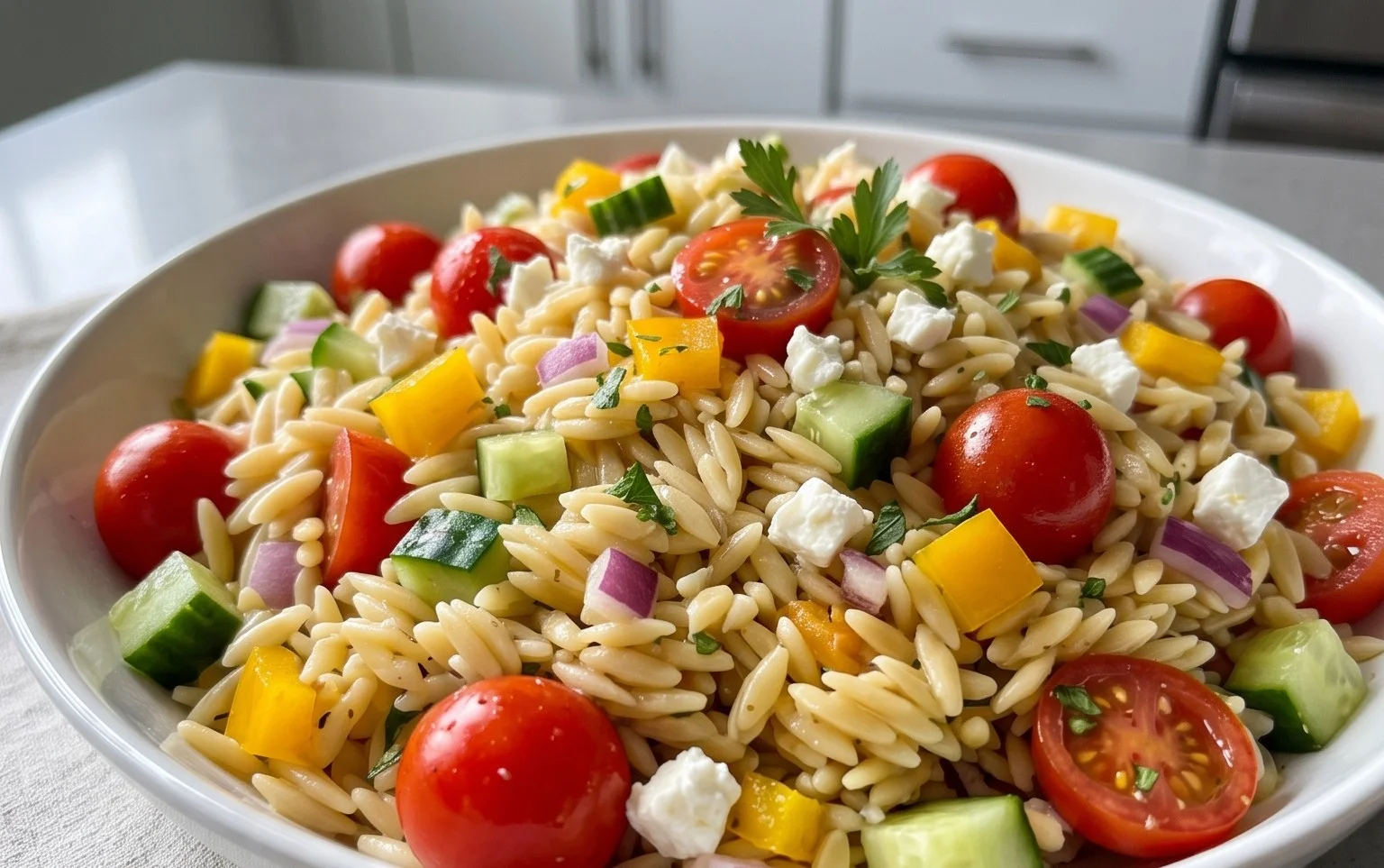 Rainbow Orzo Salad