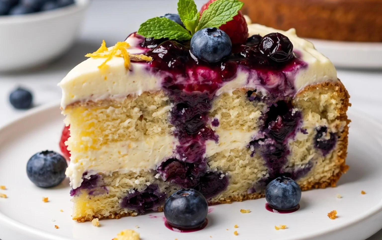 Nova Scotia Blueberry Cream Cake