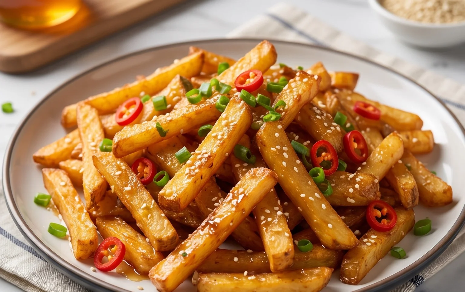 Crispy Honey Chilli Potatoes