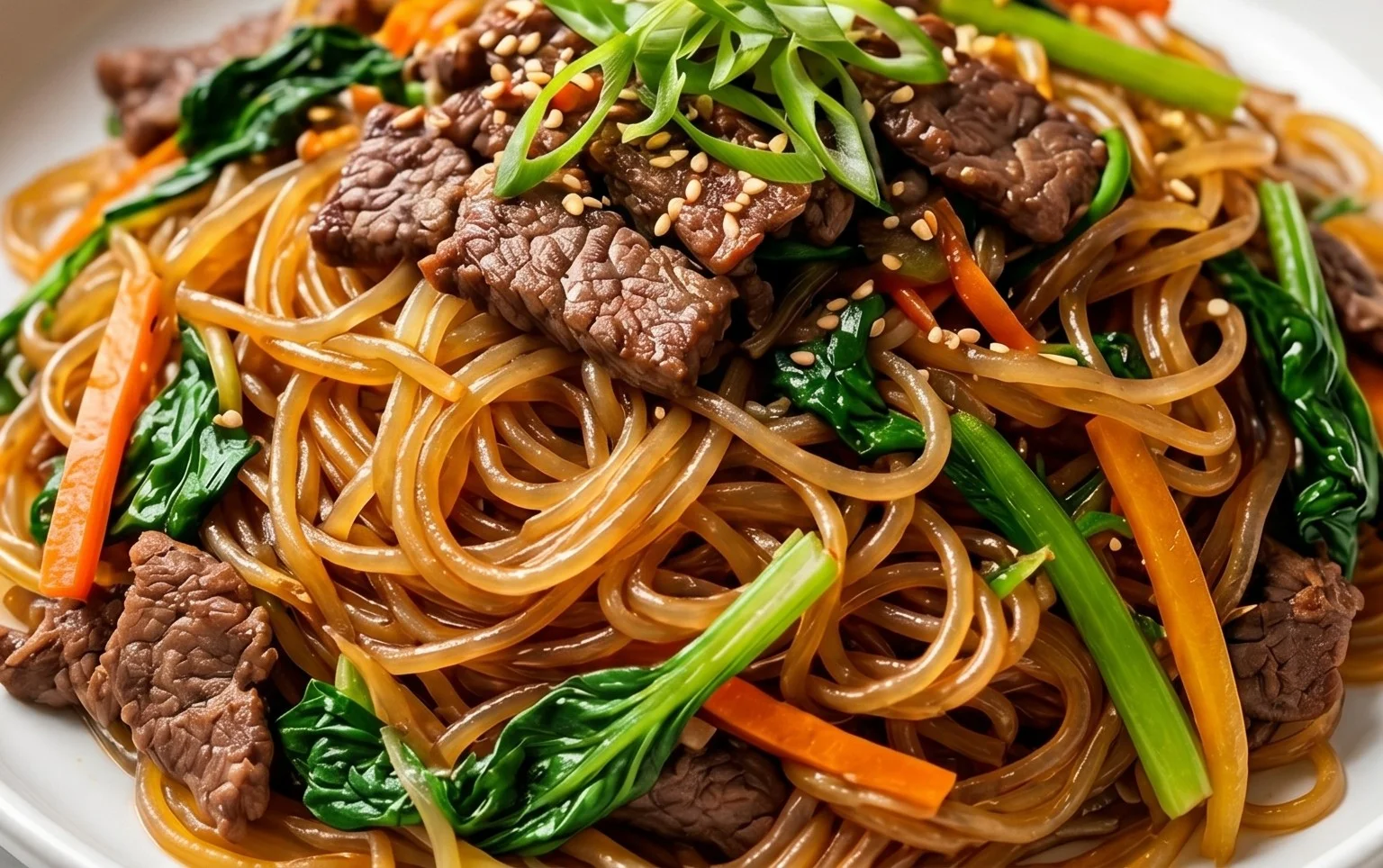 Japchae (Korean Glass Noodle Stir Fry)