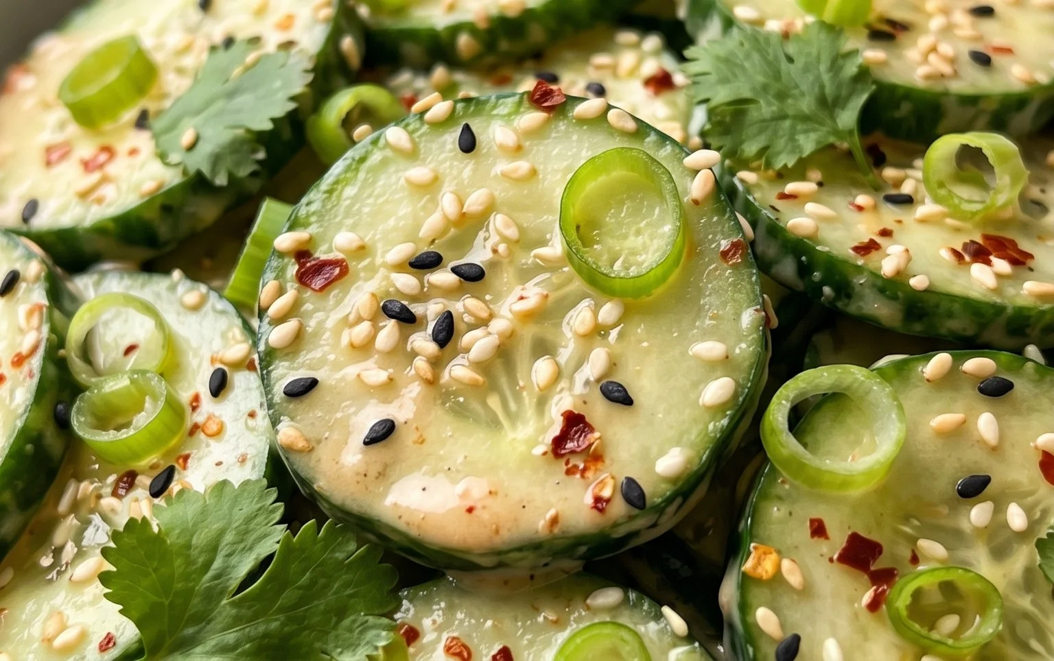 Creamy Asian Cucumber Salad Bowl