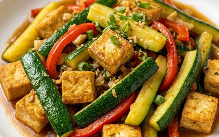 Zucchini Stir Fry With Tofu (Vegan)