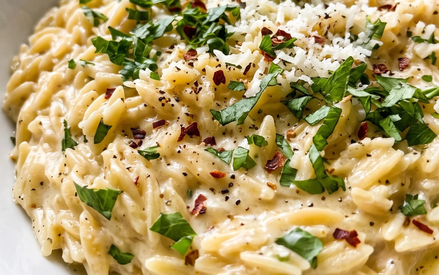 Creamy Garlic Parmesan Orzo