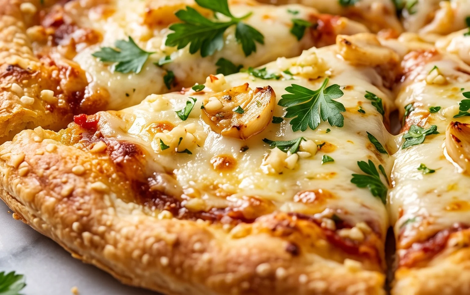 buttery garlic pizza