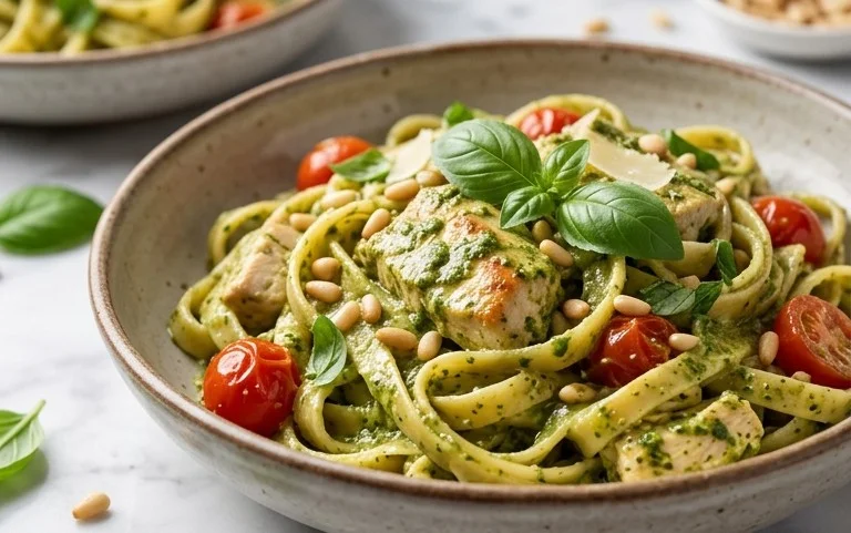Creamy Chicken Pesto Pasta