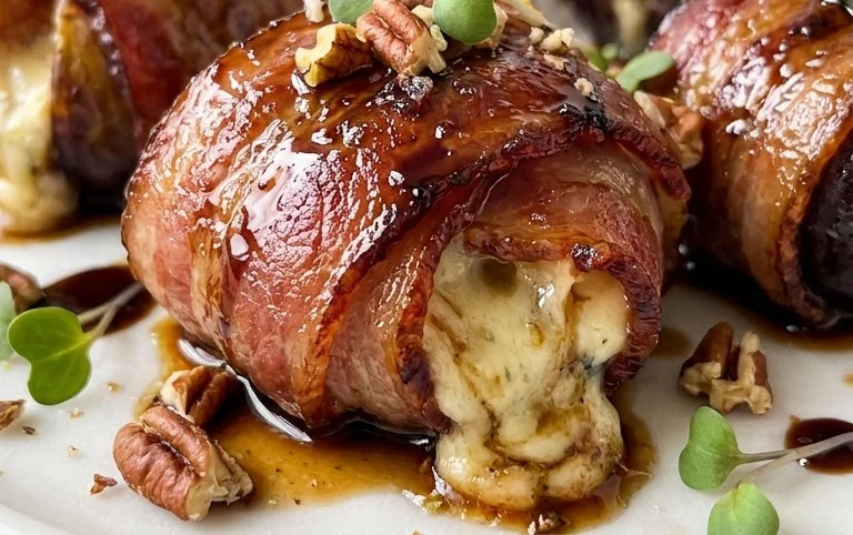 Beef Bacon Wrapped Stuffed Figs