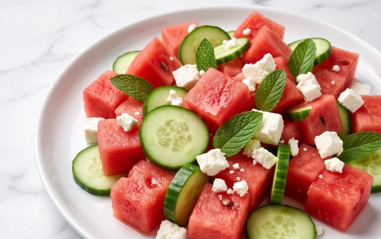 Watermelon Salad with Cucumber and Feta