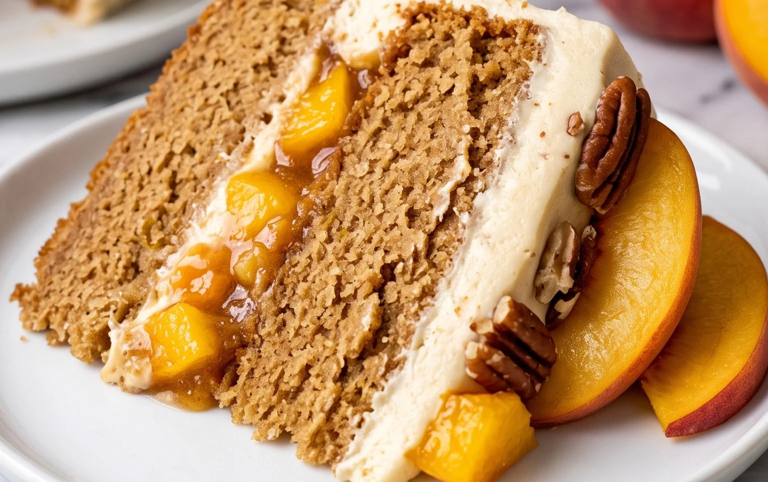 Brown Sugar Layer Cake with Peach Filling