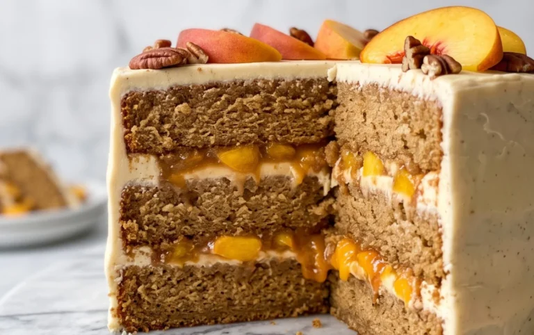 Brown Sugar Layer Cake with Peach Filling