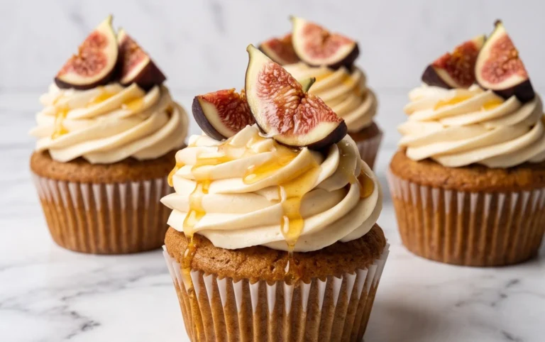 Fig Cupcakes with Honey Cream Cheese Frosting