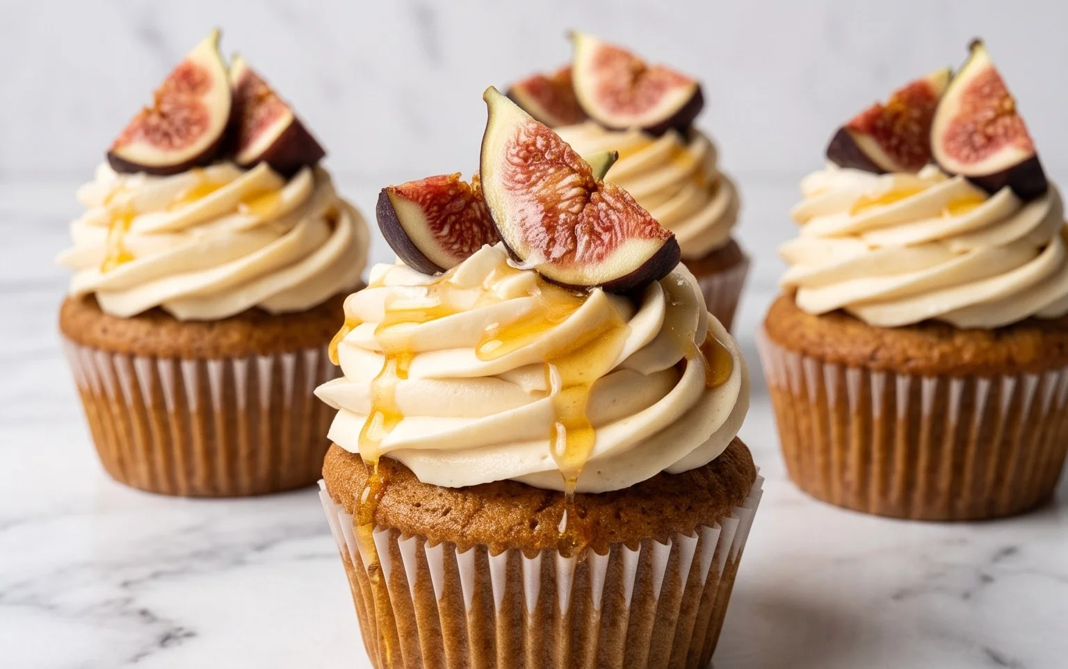 Fig Cupcakes with Honey Cream Cheese Frosting