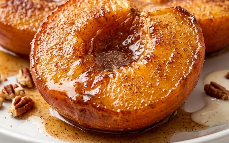 Cinnamon Sugar Baked Peaches