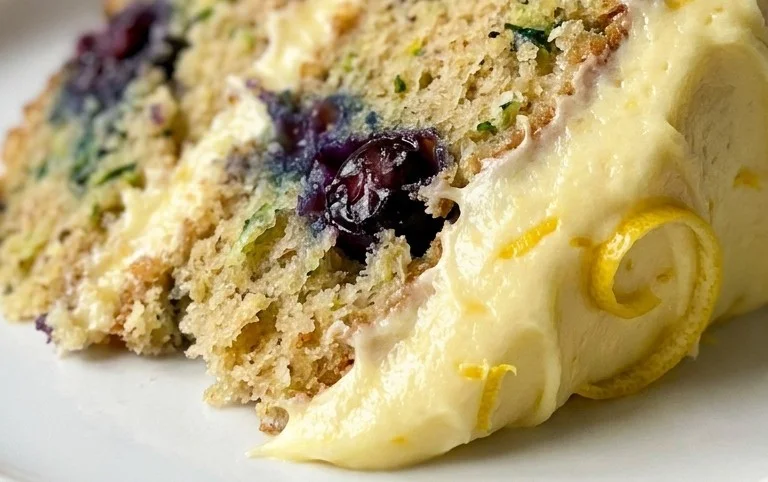 Blueberry Zucchini Cake with Lemon Buttercream