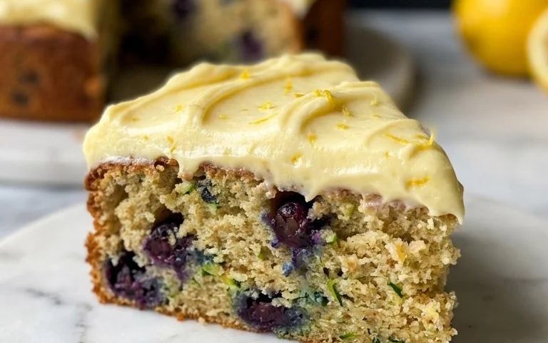 Blueberry Zucchini Cake with Lemon Buttercream