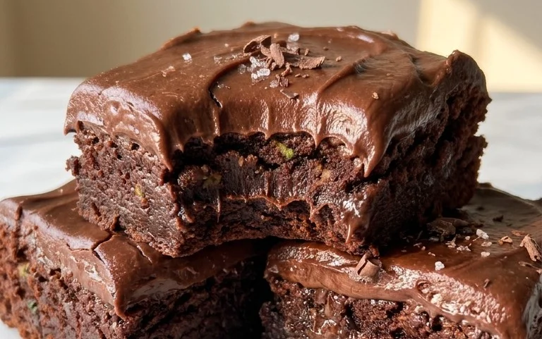 Zucchini Brownies with 1 minute Frosting!