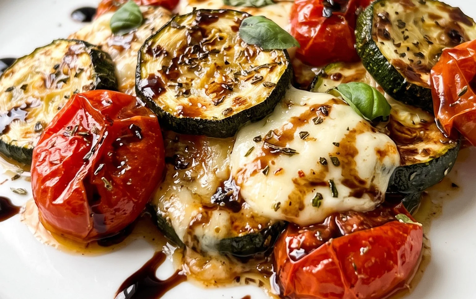 Balsamic Zucchini Tomato Bake