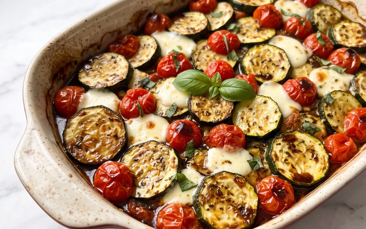 Balsamic Zucchini Tomato Bake